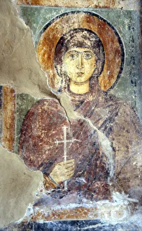 Ancient Russian Frescos Gallery: Saint Natalia. Artist: Ancient Russian frescos