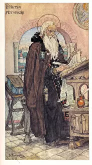 Saint Nestor the Chronicler, 1919. Artist: Vasnetsov, Viktor Mikhaylovich (1848-1926)