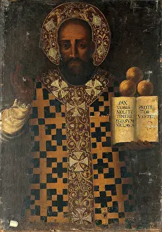 Nicholas St Prints: Saint Nicholas, c14th century. Creator: Unknown