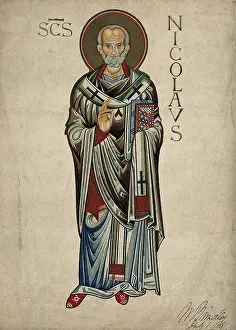 Nicholas St Prints: Saint Nicholas of Myra and Bari, 1881. Creator: William Brindley