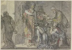 Gift Prints: Saint Nicholas of Myra distributing gifts. Creator: Joseph Fratrel