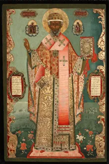 Wonderworker Prints: Saint Nicholas of Zaraysk, Early 18th cen Artist: Russian icon