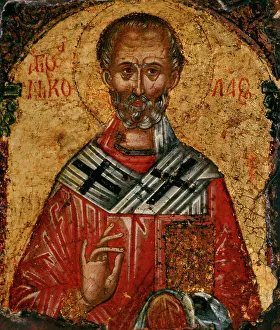 Nicholas St Prints: Saint Nicolas, between 1500 and 1600. Creator: Cretan School