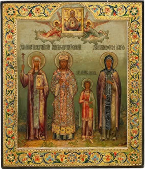 Russian Icon Painting Gallery: Saint Nino, Saint Dimitry of Rostov, Holy Martyr Lyubov, and Saint Mary of Egypt, 1904