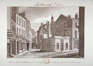 John Chessell Prints: Saint Olaves Watchhouse and Hopkins Court near Tooley Street, Southwark, London, 1827