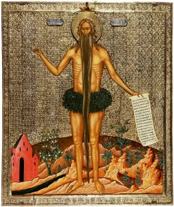Asceticism Prints: Saint Onuphrius, 1670s. Artist: Russian icon