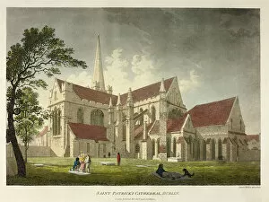 Lawn Gallery: Saint Patricks Cathedral, Dublin, published March 1793. Creator: James Malton