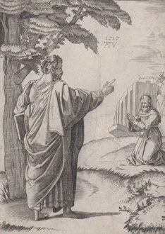 Saint Paul and the Franciscan Friar, dated 1517. Creator: Agostino Veneziano