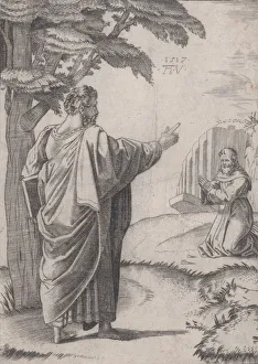 Friar Gallery: Saint Paul and the Franciscan Friar, dated 1517. Creator: Agostino Veneziano