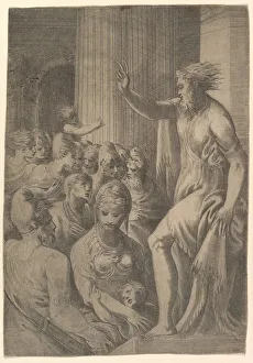 Andrea Schiavone Prints: Saint Paul preaching in Athens, ca. 1548-53. Creator: Andrea Schiavone