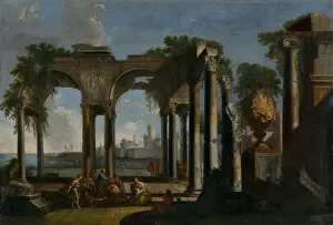 Saul Gallery: Saint Paul preaching at Campagna, ca 1735. Creator: Pannini (Panini), Giovanni Paolo (1691-1765)