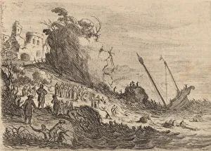 Malta Prints: Saint Paul Shipwrecked on the Island of Malta, 1634. Creator: Willem Basse