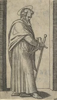 Marcantonio Gallery: Saint Paul, sword in his right hand, from the series Piccoli Santi (Small Saint... ca
