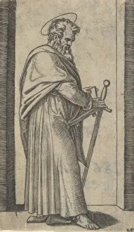Raimondi Prints: Saint Paul, sword in his right hand, from the series Piccoli Santi (Small Saint... ca
