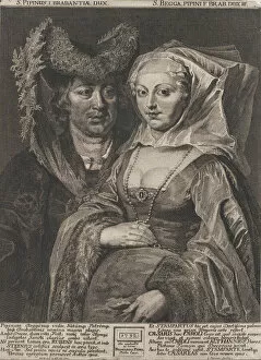 Decollete Gallery: Saint Pepin I and his daughter, Saint Begga, 1732. Creator: Anton Joseph von Prenner