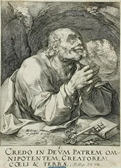 Henry Goltzius Prints: Saint Peter, 1589. Creator: Hendrik Goltzius