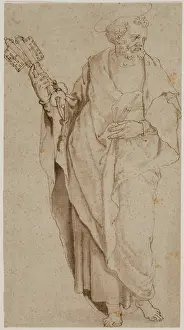 Simon Peter Prints: Saint Peter, c1575. Creator: Orazio Samacchini