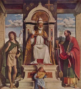 Saint Peter enthroned with Saints, John the Baptist and Saint Paul, c1516. Artist: Giovanni Battista Cima da Conegliano