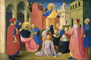 Saint Mark Prints: Saint Peter Preaching in the Presence of Saint Mark (Predella of the Tabernacle of)