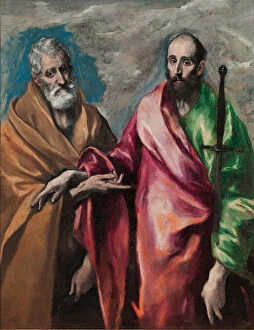 Apostle Paul Gallery: Saint Peter and Saint Paul. Artist: El Greco, Dominico (1541-1614)