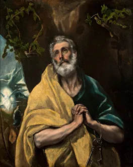 Saint Peter in Tears. Artist: El Greco, Dominico (1541-1614) Saint Peter in Tears. Artist: El Greco, Dominico (1541-1614)