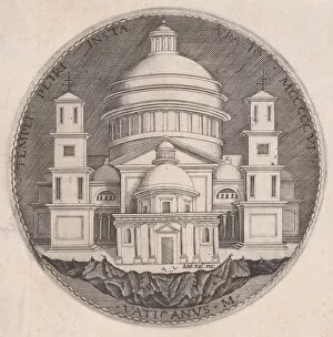 Agostino Veneziano Gallery: Saint Peters Basilica, dated 1517. Creator: Agostino Veneziano