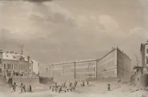 Saint Petersburg. The General Staff building on the Moika River embankment, before 1833