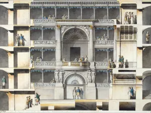 The Saint Petersburg Imperial Bolshoi Kamenny Theatre. Parts of the Auditorium with the Tsars Box, Artist: Quarenghi, Giacomo Antonio Domenico (1744-1817)