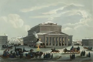 The Saint Petersburg Imperial Bolshoi Kamenny Theatre, End 1840s. Creator: Diez, Samuel Friedrich