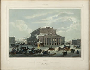 The Saint Petersburg Imperial Bolshoi Kamenny Theatre, End 1840s. Creator: Diez, Samuel Friedrich