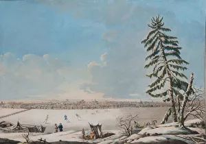 Palace Embankment Prints: Saint Petersburg: View over the Neva River, Early 1800s. Artist: Anonymous