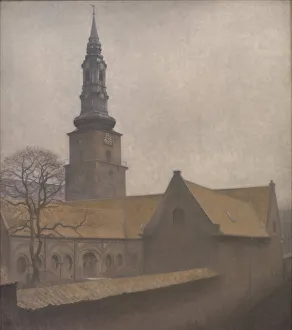 Vilhelm 1864 1916 Prints: Saint Petri Church, Copenhagen, 1906. Creator: Hammershoi, Vilhelm (1864-1916)