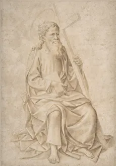 Philip St Prints: Saint Philip Seated, Holding a Book and a Cross, 1422-57. Creator: Pesello Peselli