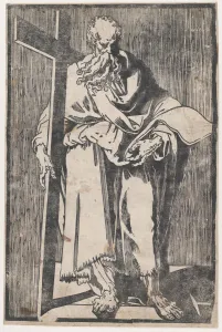 St Philip Prints: Saint Philip standing holding a book and a cross, ca. 1590-1600