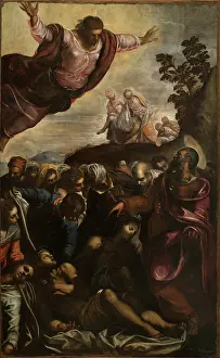 Pilgrimage Prints: Saint Roch and the Plague Victims, Early 1590s. Creator: Tintoretto, Jacopo (1518-1594)