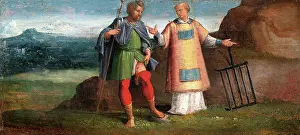 Showing Prints: Saint Roch and Saint Laurence, c1530s. Creator: Benvenuto Tisi da Garofalo