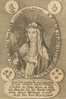 Saint Rose of Lima, 1668. Creator: Gonzalez de Acuna, Antonio (1620-1682) Saint Rose of Lima, 1668. Creator: Gonzalez de Acuna, Antonio (1620-1682)