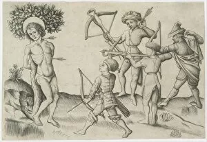 Bow And Arrow Collection: Saint Sebastian, 15th century. Creator: Master of the Playing Cards