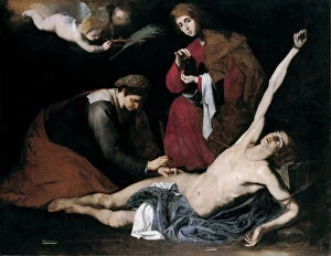 Christian Saint Collection: Saint Sebastian Tended by the Holy Women, c. 1621. Artist: Ribera, Jose, de (1591-1652)