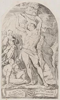 Saint Sebastian being tied to a tree, 1625-50. Creator: Girolamo Pedrignani