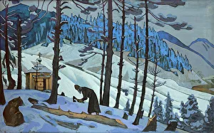 Saint Sergius the Builder, 1925. Artist: Roerich, Nicholas (1874-1947)