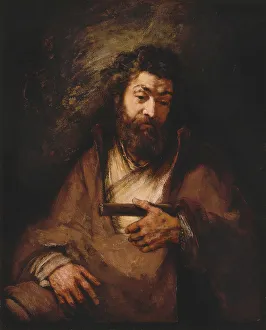 Biblical Person Prints: Saint Simon the Apostle, 1661. Creator: Rembrandt van Rhijn (1606-1669)