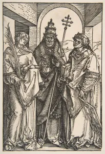 St Stephen Prints: Saint Stephen, Saint Sixtus and Saint Lawrence. n. d. Creator: Albrecht Durer