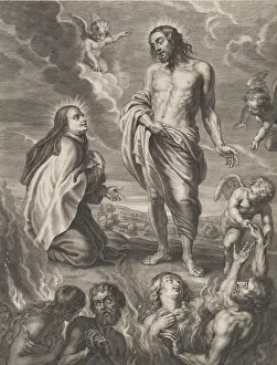 Second State Of Three Prints: Saint Teresa of Avila interceding for Bernardino de Mendoza, ca. 1640-59