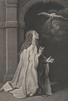Pieter Pauwel Gallery: Saint Teresa of Avilas Vision of the Dove, ca. 1650. Creator: Pierre Louis van Schuppen
