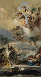 Angels Collection: Saint Thecla Praying for the Plague-Stricken, 1758-59. Creator: Giovanni Battista Tiepolo