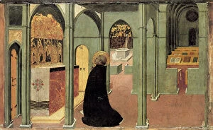 Saint Thomas Collection: Saint Thomas Aquinas in Prayer, ca 1428-1432. Artist: Sassetta (1392-1450)