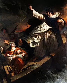 Saint Thomas Collection: Saint Thomas Aquinas preaches trust in God during the storm, 1823