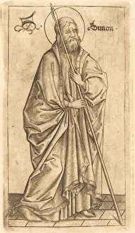Meister Es Prints: Saint Thomas (?) or Saint Simon (?), c. 1470 / 1480. Creator: Israhel van Meckenem