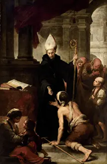 Bartolom Estebn 1617 1682 Prints: Saint Thomas of Villanueva giving alms to the poor